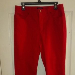 Charter Club Bold Red Straight Leg Jeans